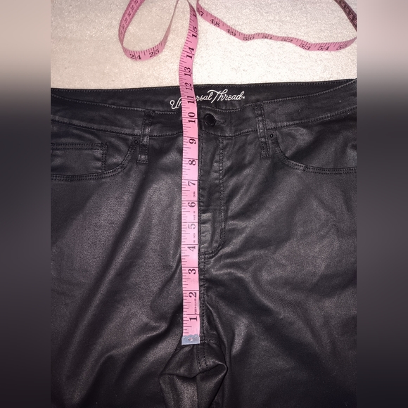 Universal Thread~Black Neutral Wax Coated High Rise Skinny Pants - Picture 8 of 16